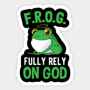 Frog - Fully Relly on God Sticker